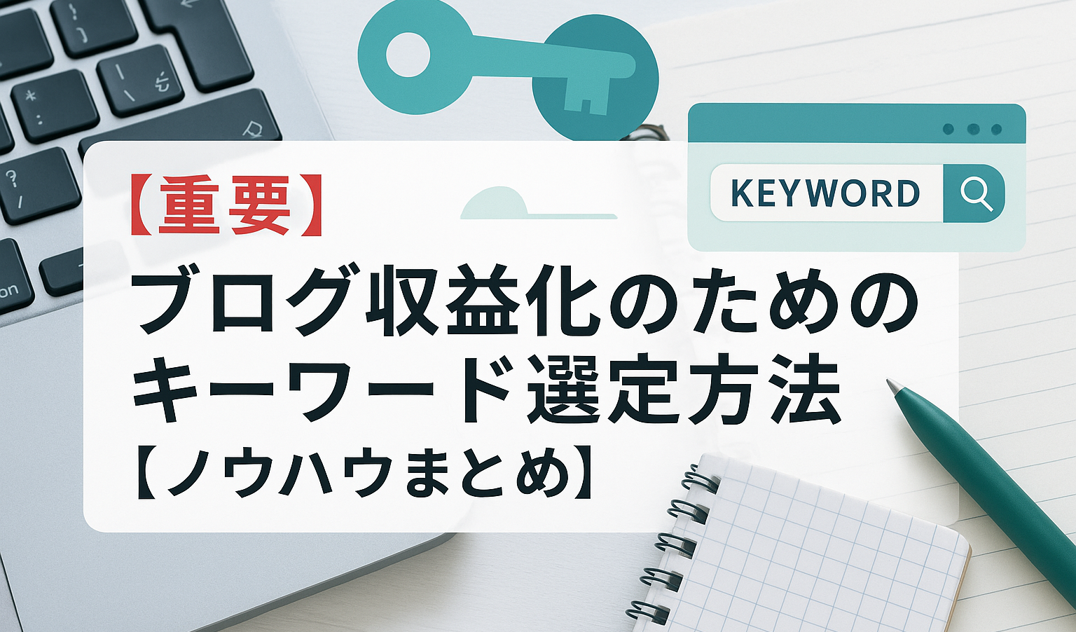 【重要】ブログ収益化のためのキーワード選定方法【ノウハウまとめ】